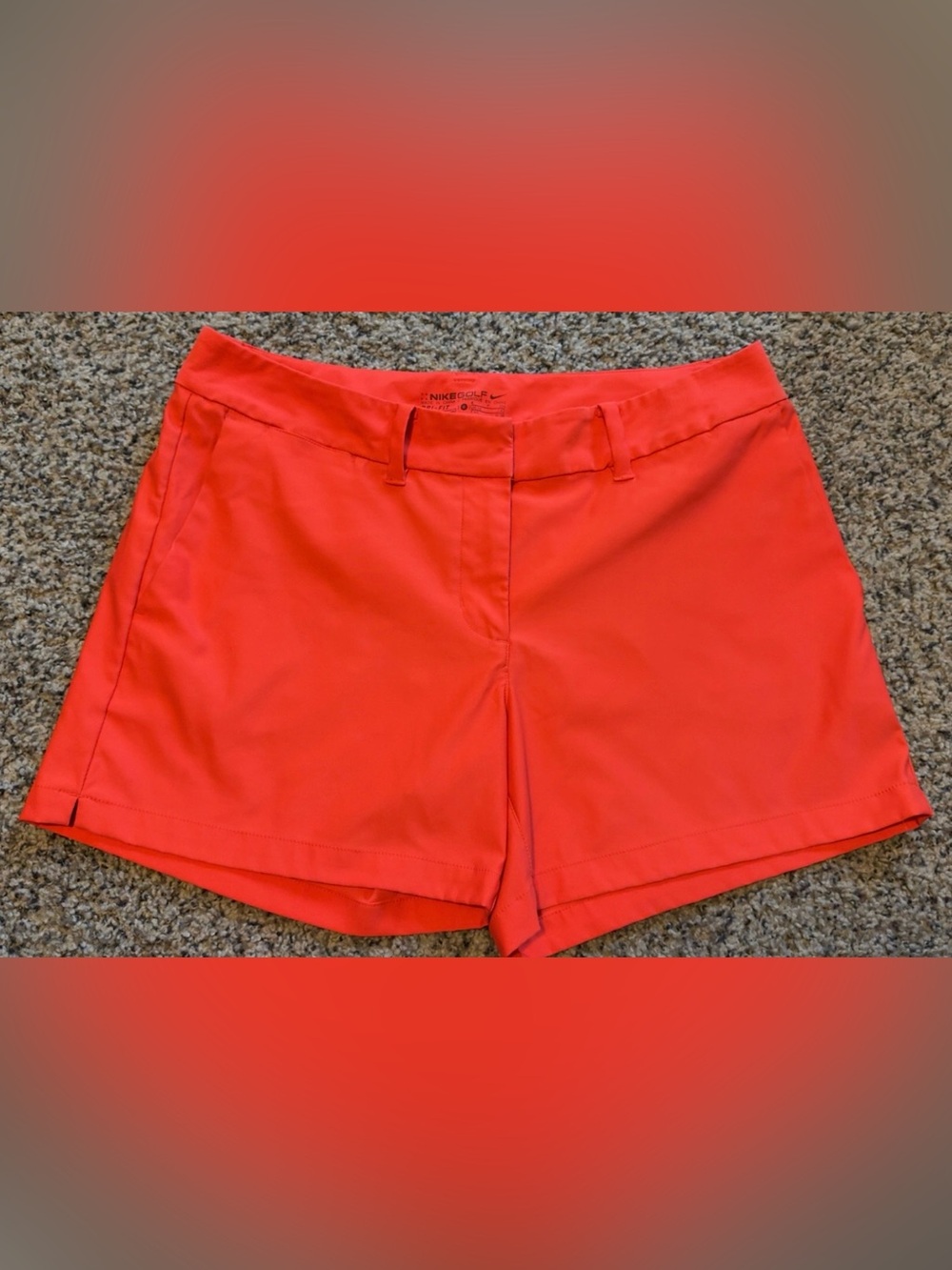 Women’s Nike Golf Shorts, Orange, Dri-Fit, Size 6